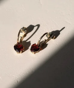 Meadowlark Heart Jewel Signature Hoops - Gold