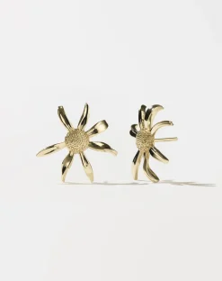 Meadowlark Large Daisy Earrings - Gold
