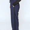 Moke Indiana Women's Wide Leg Pant - Navy w Black Stripe