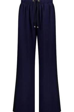 Moke Indiana Women's Wide Leg Pant - Navy w Black Stripe