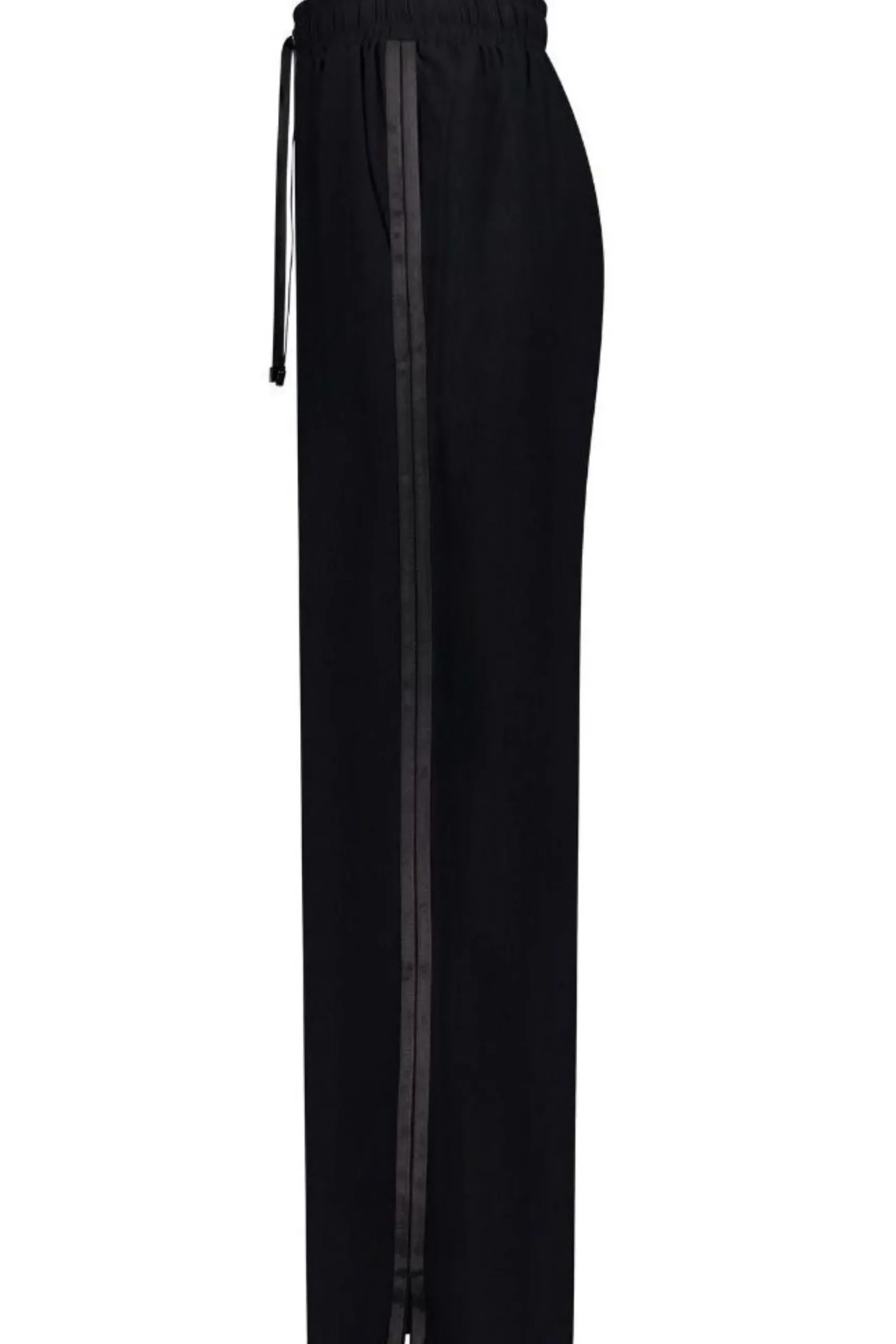 Moke Indiana Women's Wide Leg Pant - Black With Satin