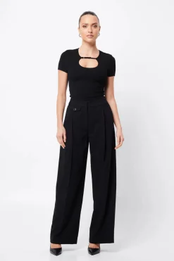 Mossman Boston Wide Leg Pant - Black