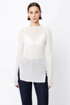 Mossman Bristol High Neck Top - White
