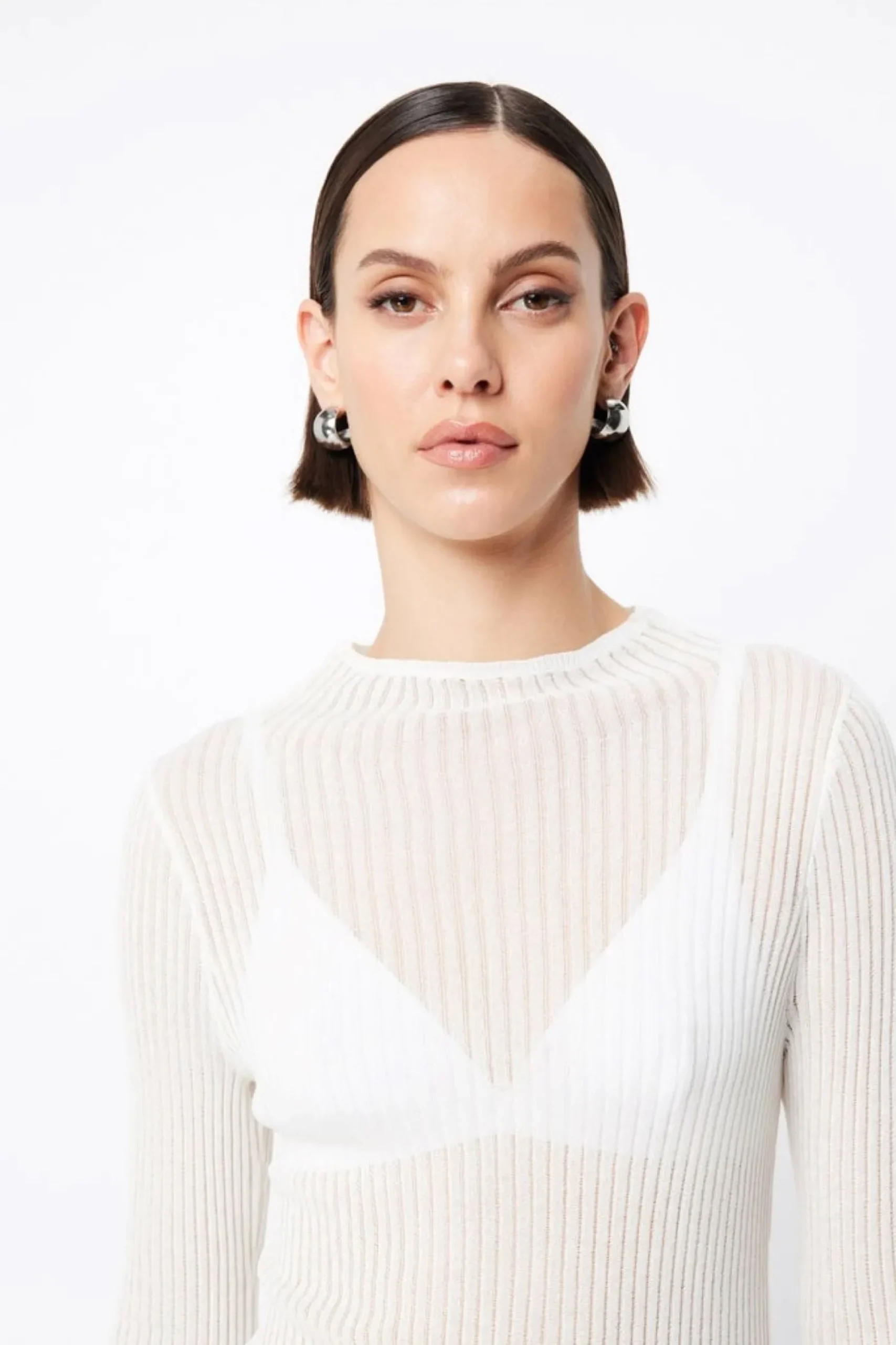 Mossman Bristol High Neck Top - White