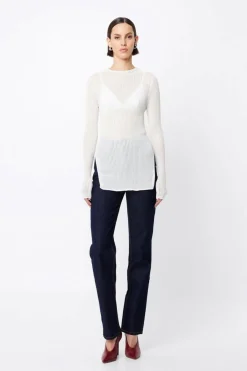Mossman Bristol High Neck Top - White