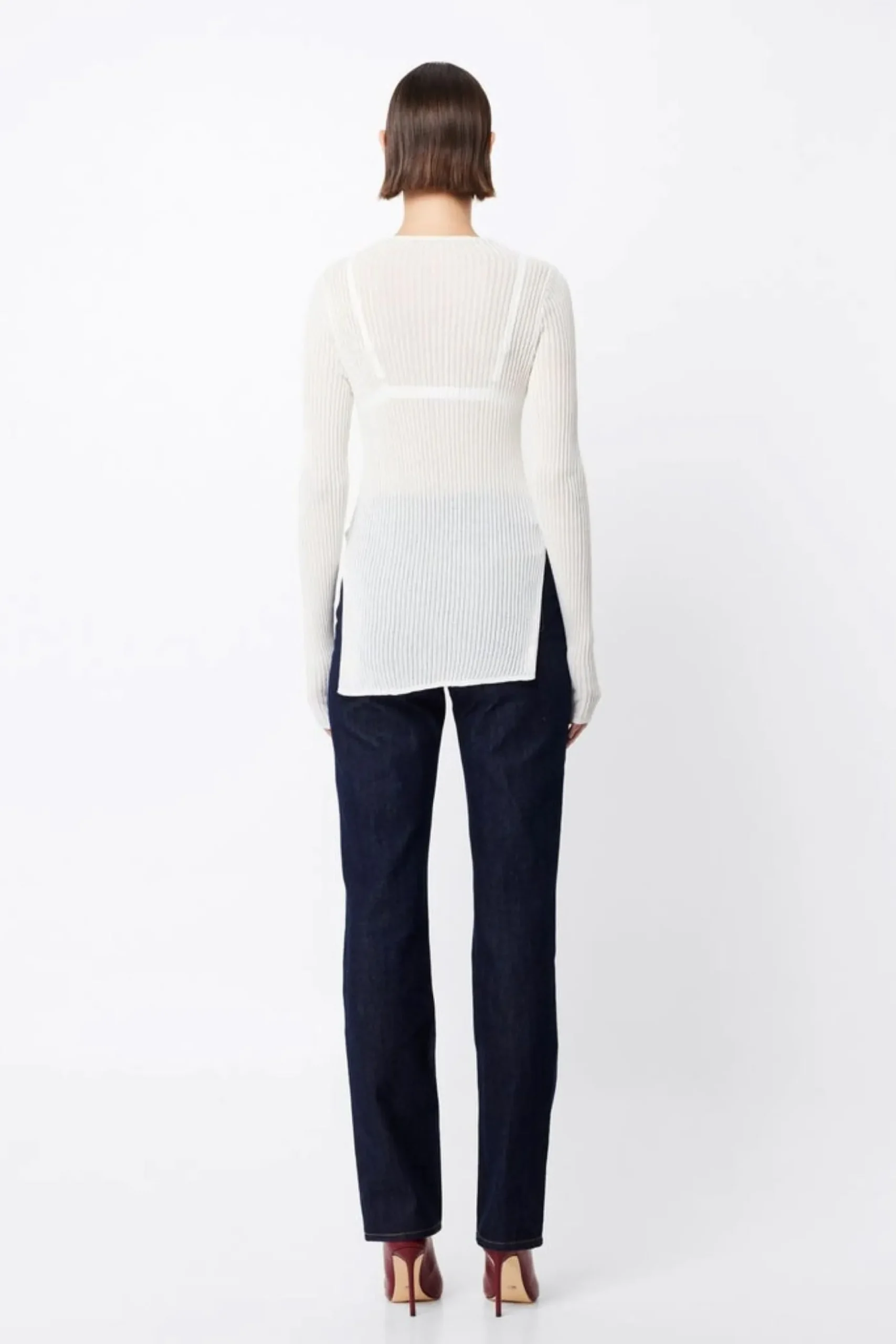 Mossman Bristol High Neck Top - White