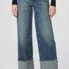Paige Sasha Ankle Wide Cuff Jean - Blue Note Distressed