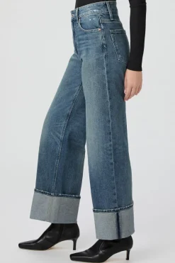 Paige Sasha Ankle Wide Cuff Jean - Blue Note Distressed