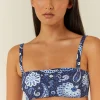 Palm Noosa Crop Top Bandeau - Blue Paisley