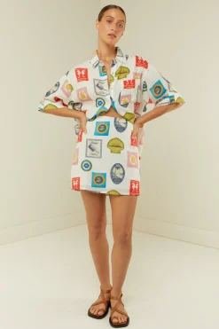 Palm Noosa East Mini Skirt - Holiday Stamp