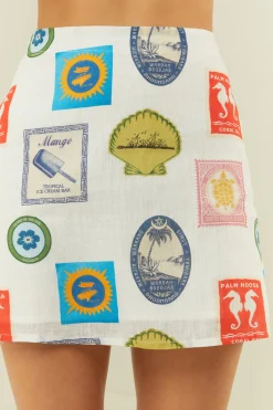 Palm Noosa East Mini Skirt - Holiday Stamp