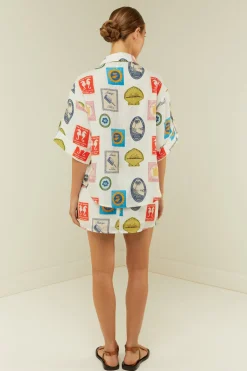 Palm Noosa East Mini Skirt - Holiday Stamp