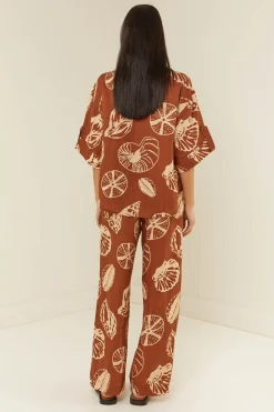 Palm Noosa Hallie Pant - Brown Shells