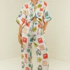 Palm Noosa Hallie Pant - Holiday Stamp