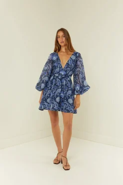 Palm Noosa Lucia Dress - Blue Paisley