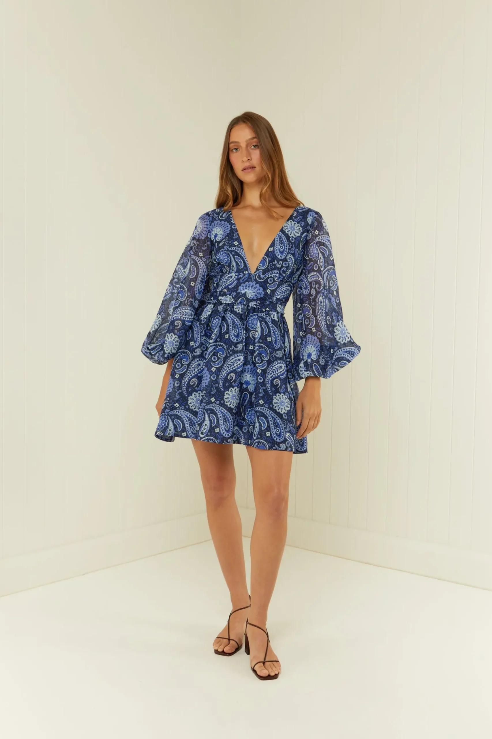 Palm Noosa Lucia Dress - Blue Paisley