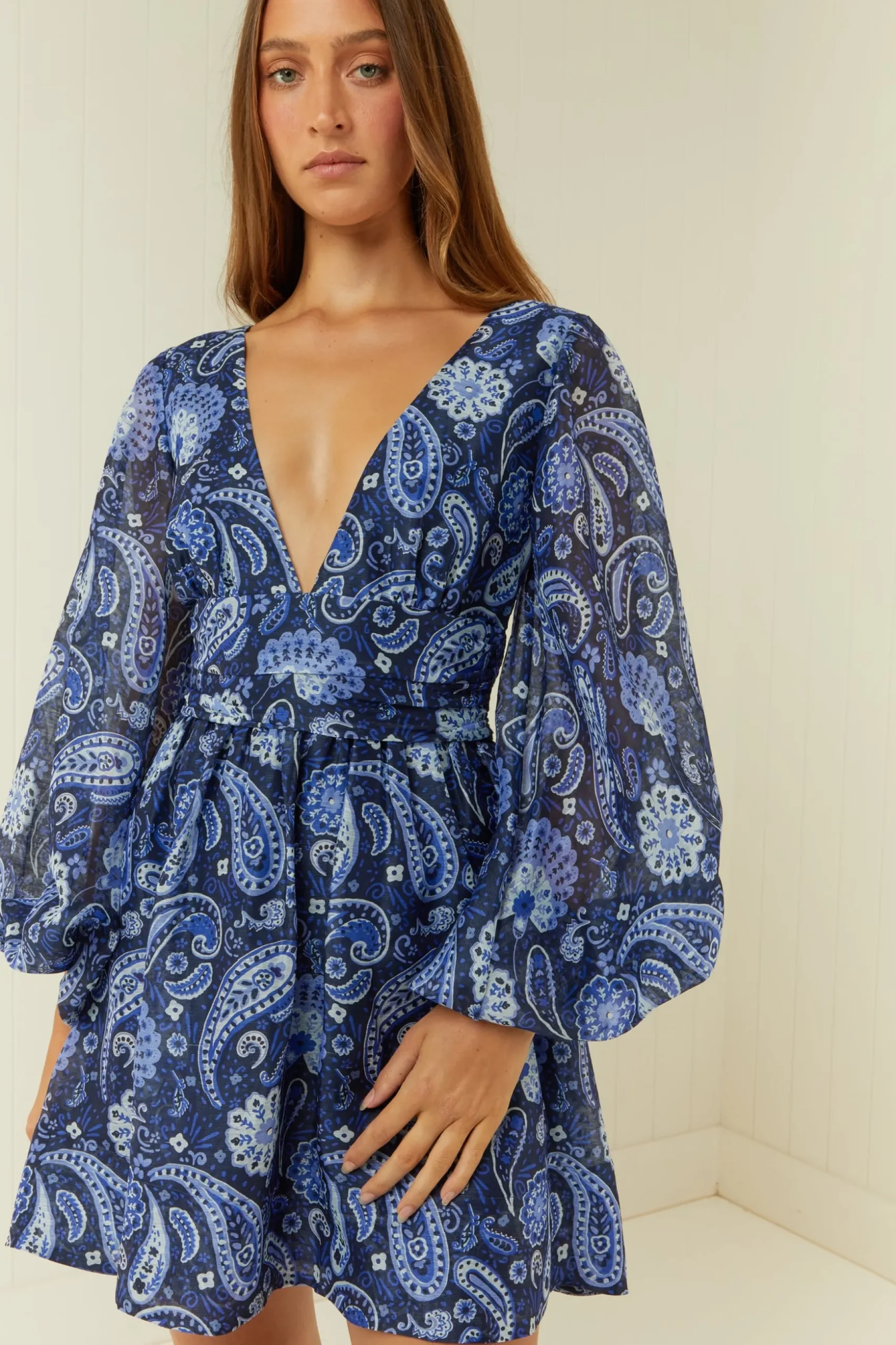 Palm Noosa Lucia Dress - Blue Paisley