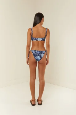 Palm Noosa Tie Up Bikini Bottoms - Blue Paisley