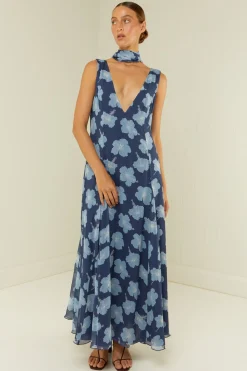 Palm Noosa Viola Dress - Blue Hibiscus
