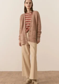 Pol Fitch Ribbed Cardigan - Blush