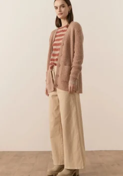 Pol Fitch Ribbed Cardigan - Blush