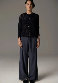 Pol Livia Pointelle Cardigan - Ink