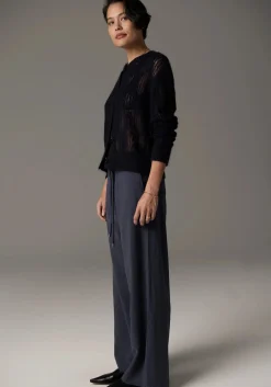 Pol Livia Pointelle Cardigan - Ink