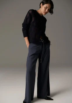 Pol Livia Pointelle Cardigan - Ink