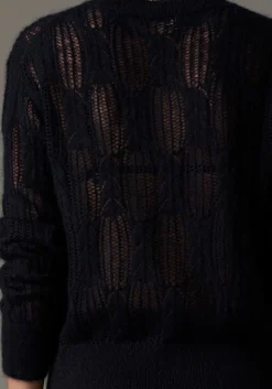 Pol Livia Pointelle Cardigan - Ink