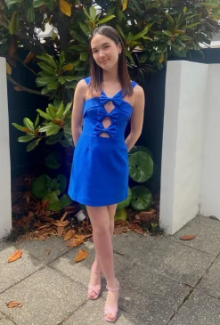 Rebecca Vallance Antonella Mini Dress - Marine Blue
