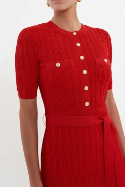 Rebecca Vallance Lucy Knit Mini Dress - Red
