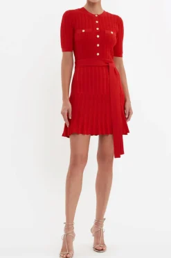 Rebecca Vallance Lucy Knit Mini Dress - Red