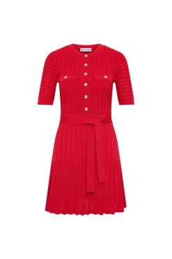 Rebecca Vallance Lucy Knit Mini Dress - Red
