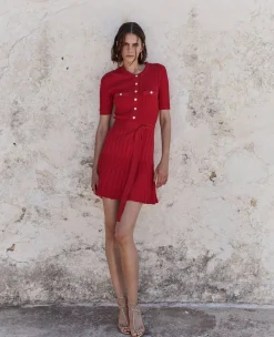 Rebecca Vallance Lucy Knit Mini Dress - Red