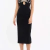 Rebecca Vallance Rina Strap Midi Dress - Black