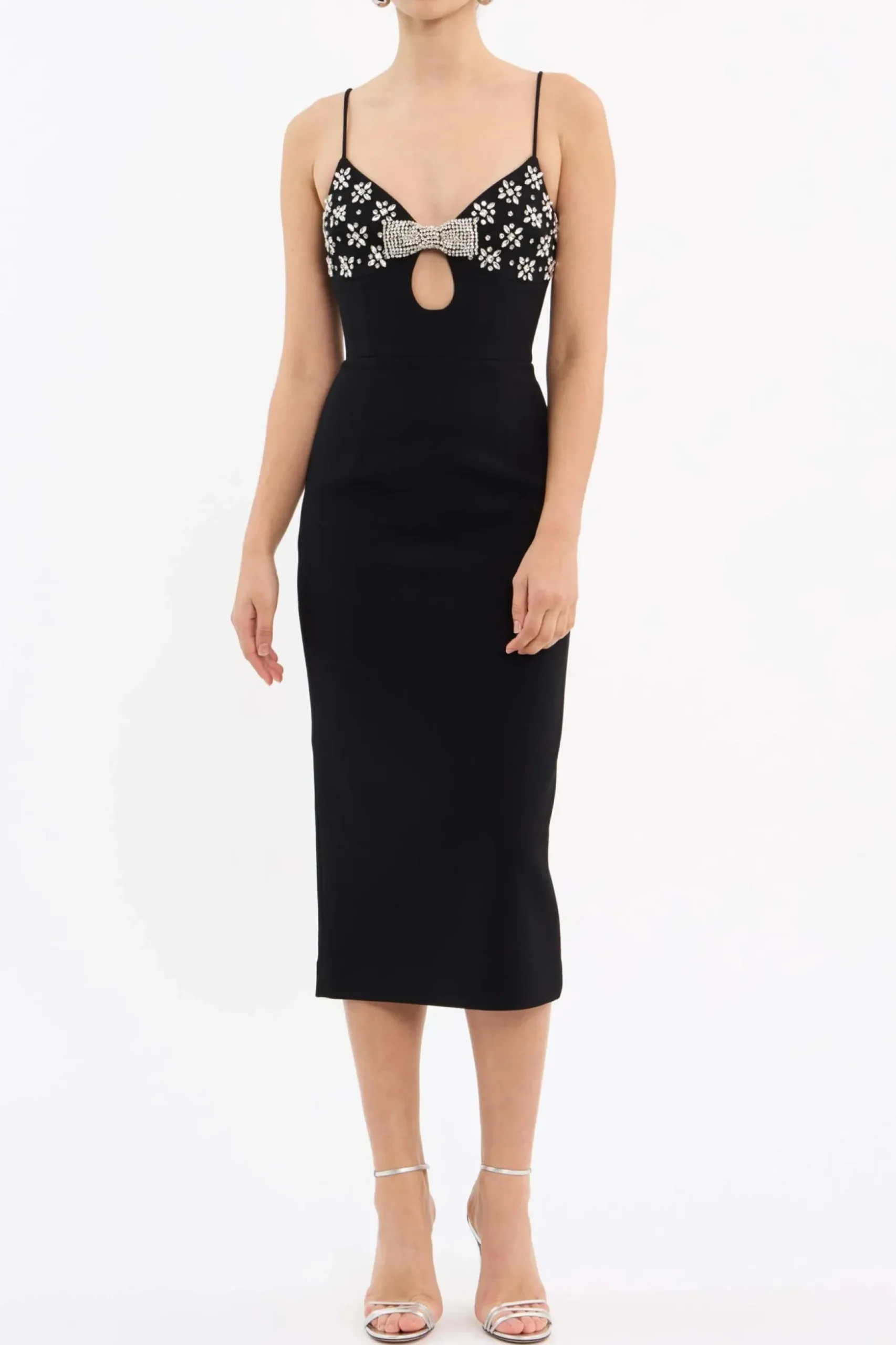 Rebecca Vallance Rina Strap Midi Dress - Black