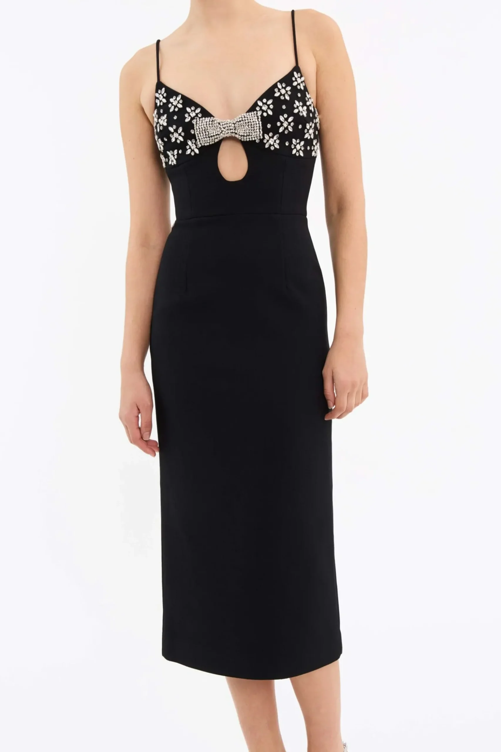 Rebecca Vallance Rina Strap Midi Dress - Black