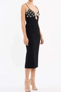 Rebecca Vallance Rina Strap Midi Dress - Black