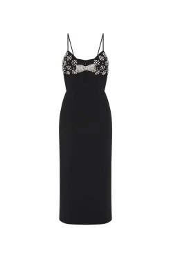 Rebecca Vallance Rina Strap Midi Dress - Black