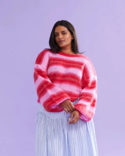 Ruby Josie Sweater - Pink / Red Stripe