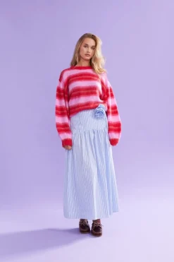 Ruby Josie Sweater - Pink / Red Stripe