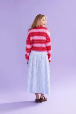 Ruby Josie Sweater - Pink / Red Stripe