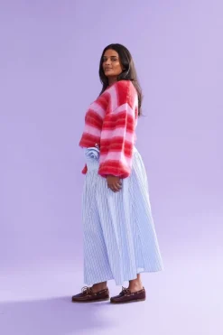 Ruby Josie Sweater - Pink / Red Stripe