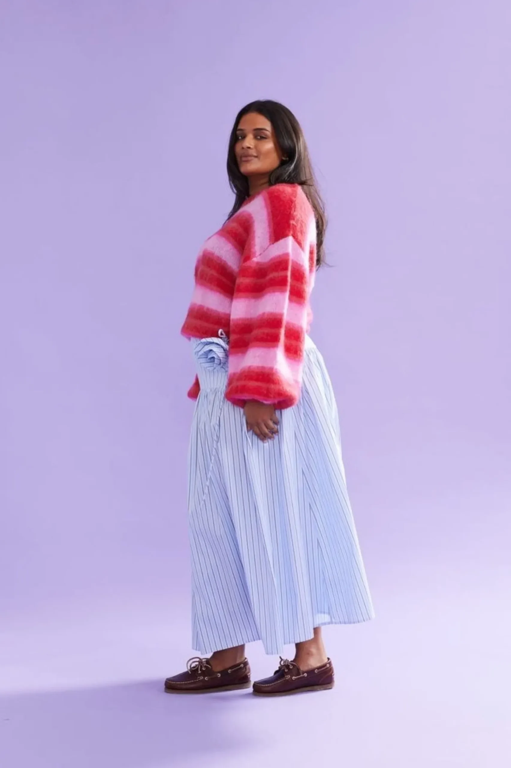 Ruby Josie Sweater - Pink / Red Stripe