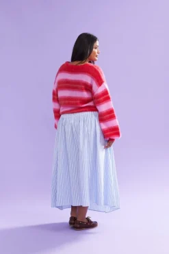 Ruby Josie Sweater - Pink / Red Stripe