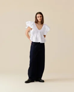 Ruby Noni Ruffle Top - White