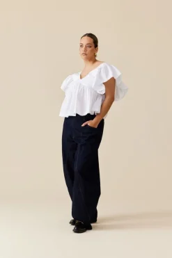 Ruby Noni Ruffle Top - White