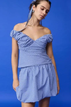 Ruby Raquale Top - Blue Gingham