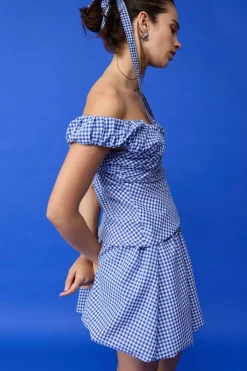 Ruby Raquale Top - Blue Gingham