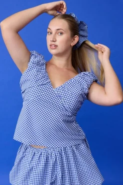 Ruby Raquale Top - Blue Gingham